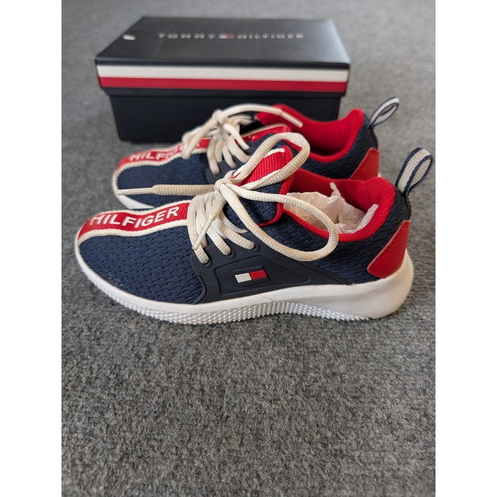 Tommy Hilfiger Cadet Lace Kids Sneakers Navy Red White Size 3 M TH100319C